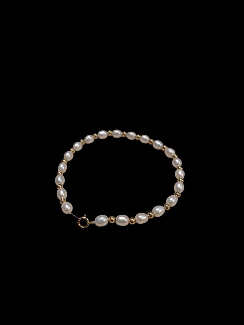 14K Gold and Freshwater Pearl Bracelet
